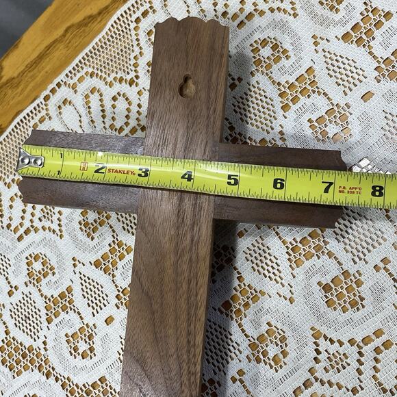 Vtg Wood Cross Crucifix Holy Water Bottle Candles Catholic Religious - Picture 9 of 9